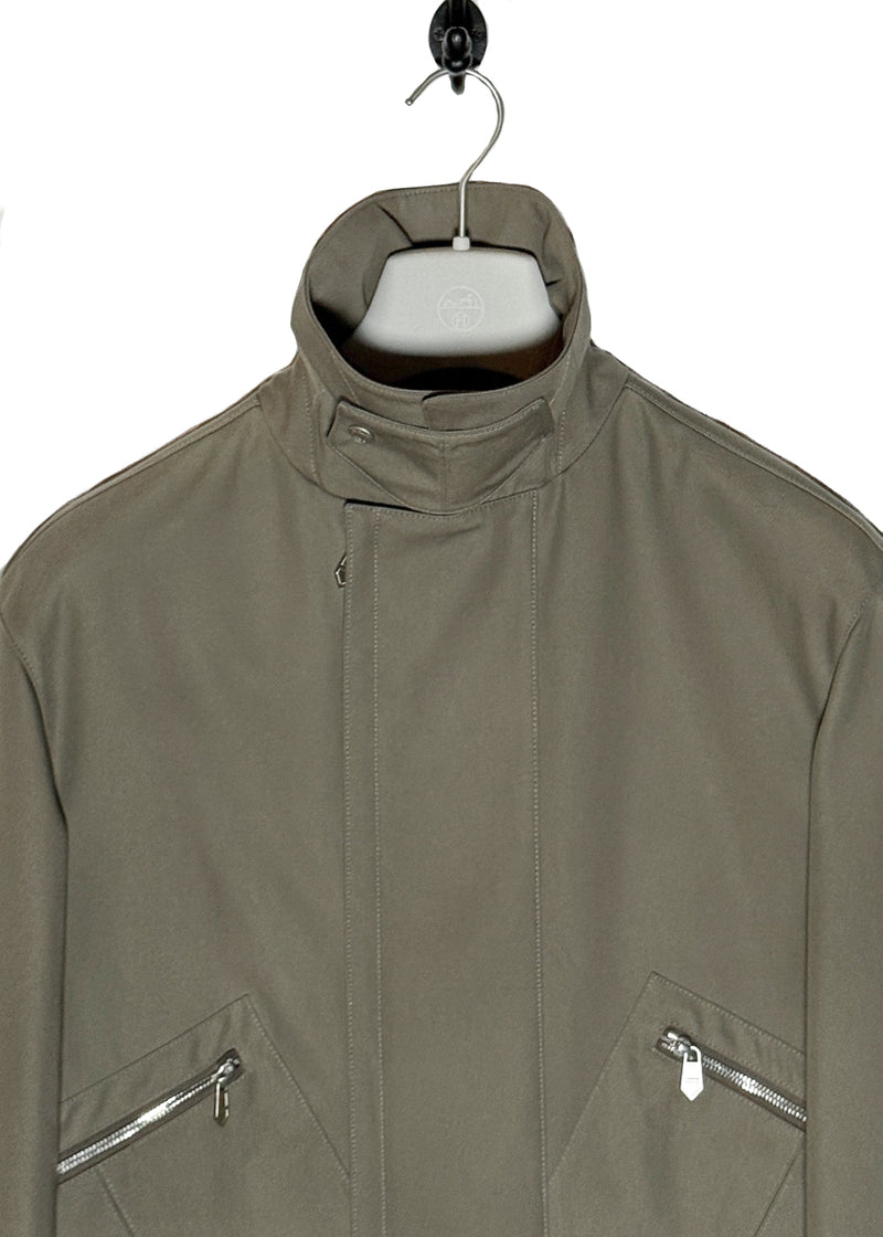 Collar area of Hermès Straight Cut Zipped Cotton Jacket