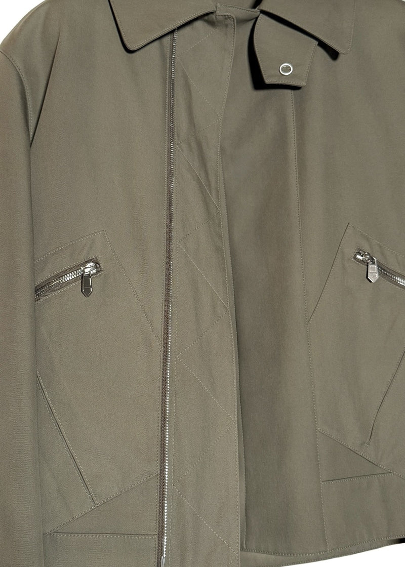Close-up on Hermès Straight Cut Zipped Cotton Jacket