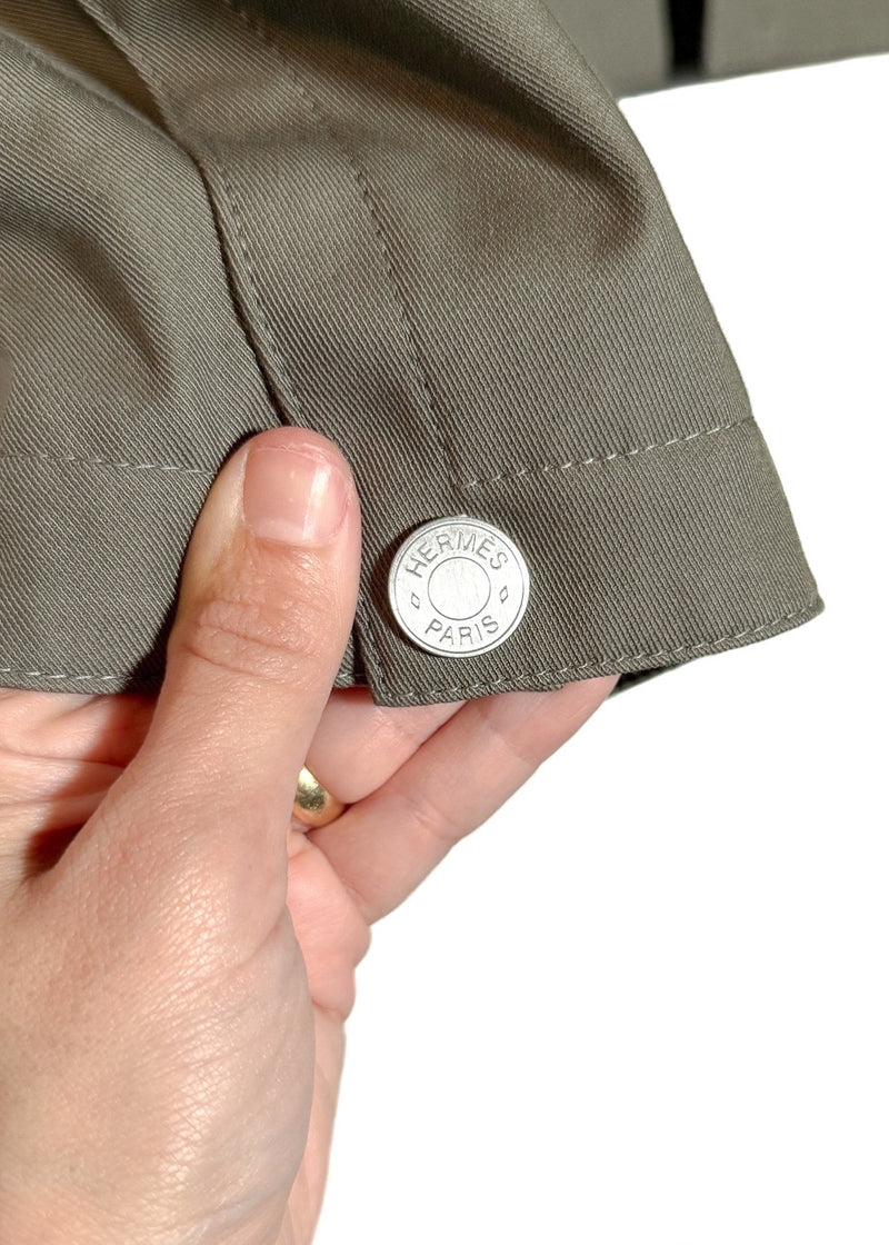 Branded hardware of Hermès Straight Cut Zipped Cotton Jacket