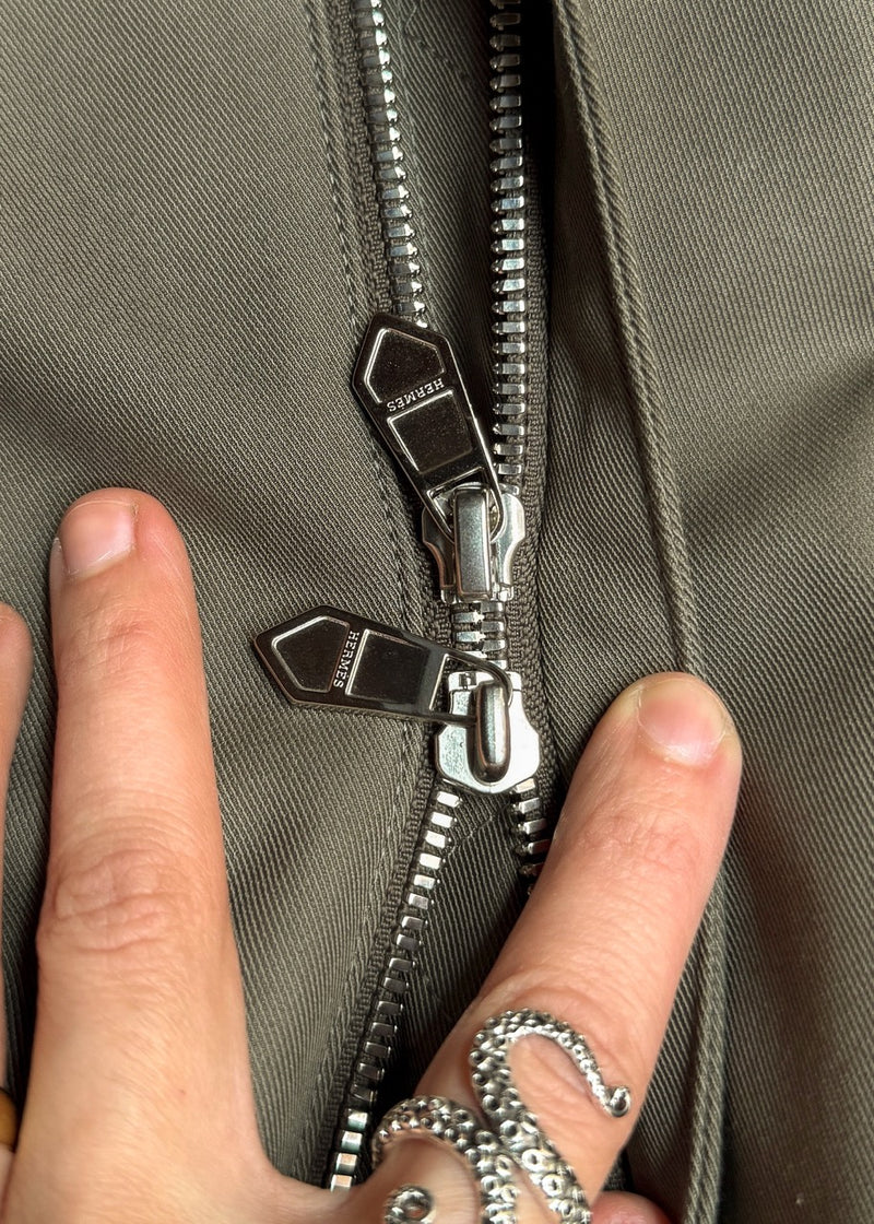 Branded hardware of Hermès Straight Cut Zipped Cotton Jacket