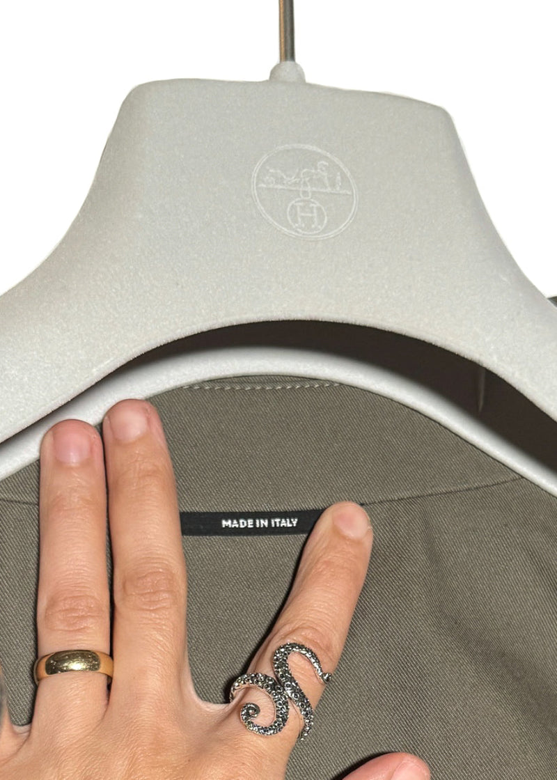 Collar area of Hermès Straight Cut Zipped Cotton Jacket