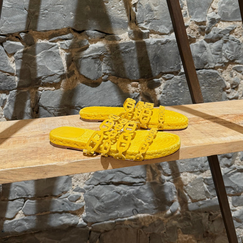 Main photo of Hermès Yellow Ancone Thalassa Chaine d'Ancre Sandals