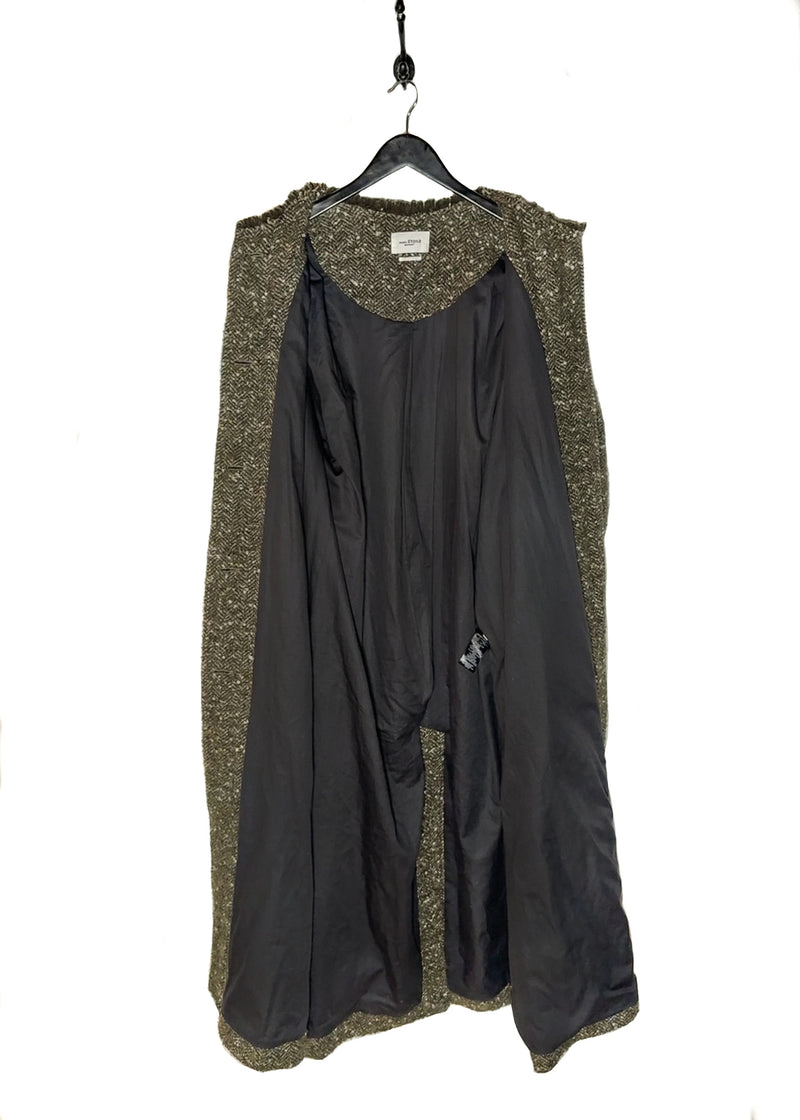 Opened interior Isabel Marant Etoile Green Tweed Jardy Wool Long Coat