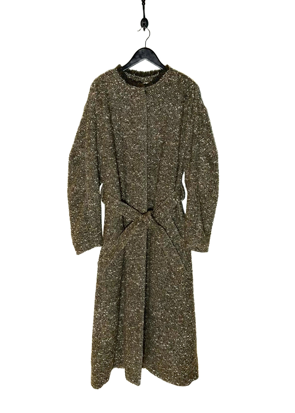 Main photo of Isabel Marant Etoile Green Tweed Jardy Wool Long Coat