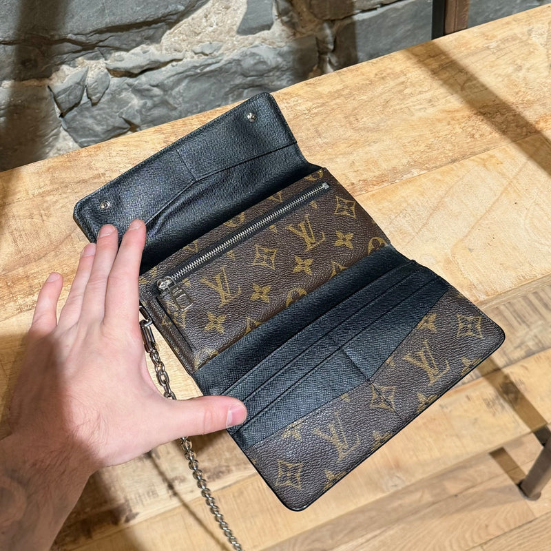 Louis Vuitton 2011 Monogram Macassar Ron Chain Flap Long Wallet