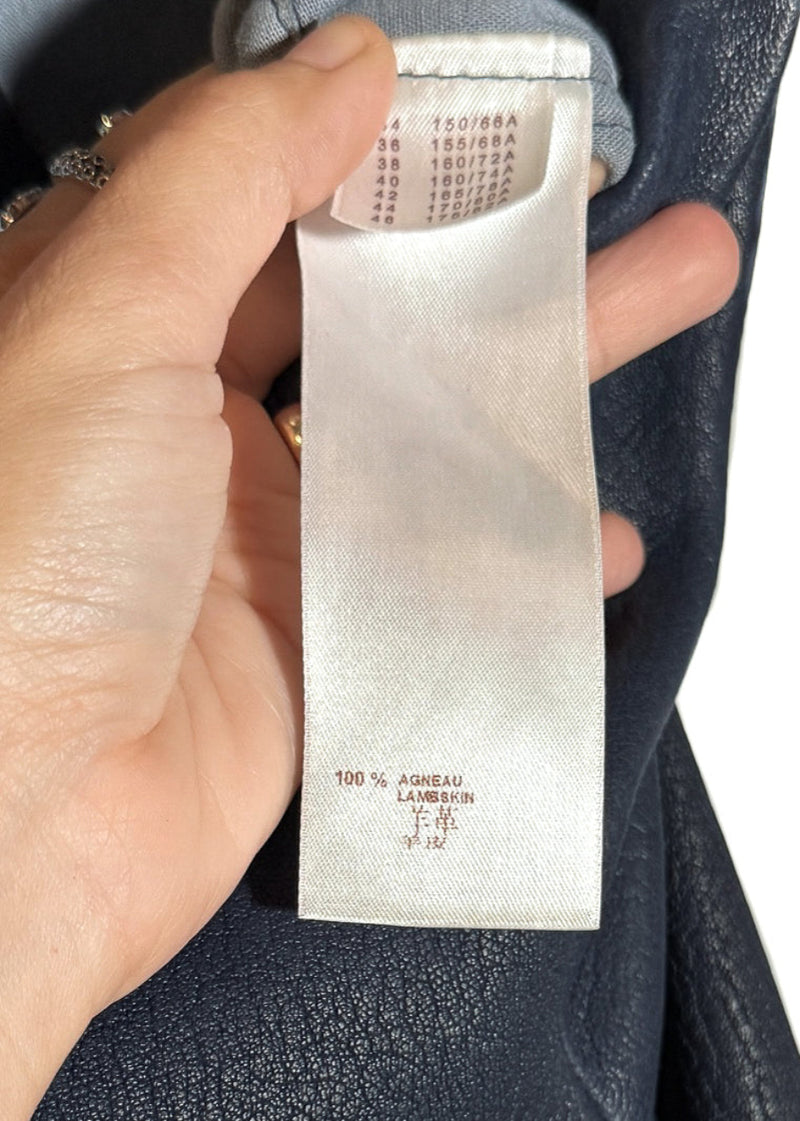 Labels of Louis Vuitton 2013 Navy Blue Lambskin Leather Leggings