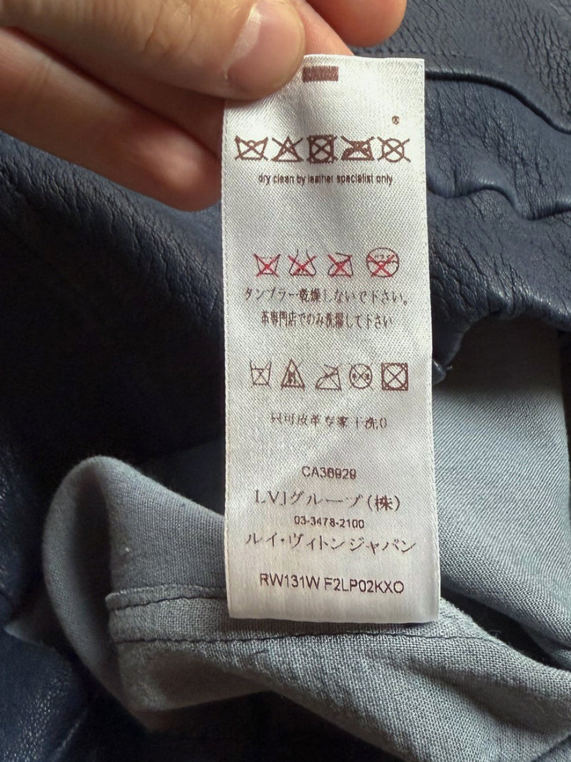 Labels of Louis Vuitton 2013 Navy Blue Lambskin Leather Leggings