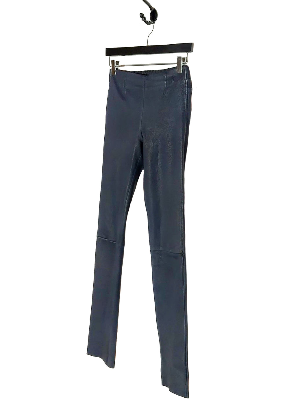 Side front view of Louis Vuitton 2013 Navy Blue Lambskin Leather Leggings