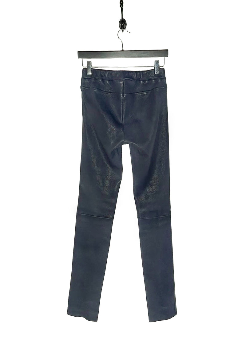 Back view of Louis Vuitton 2013 Navy Blue Lambskin Leather Leggings