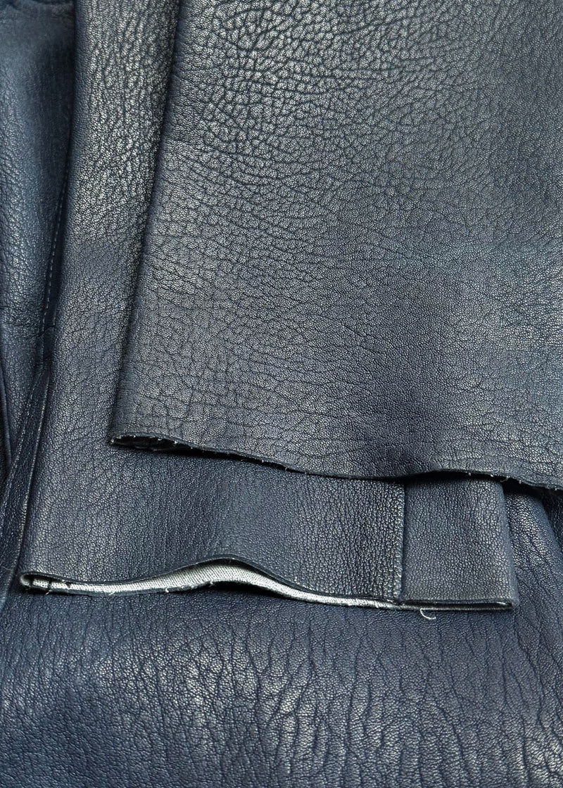 Close-up on Louis Vuitton 2013 Navy Blue Lambskin Leather Leggings