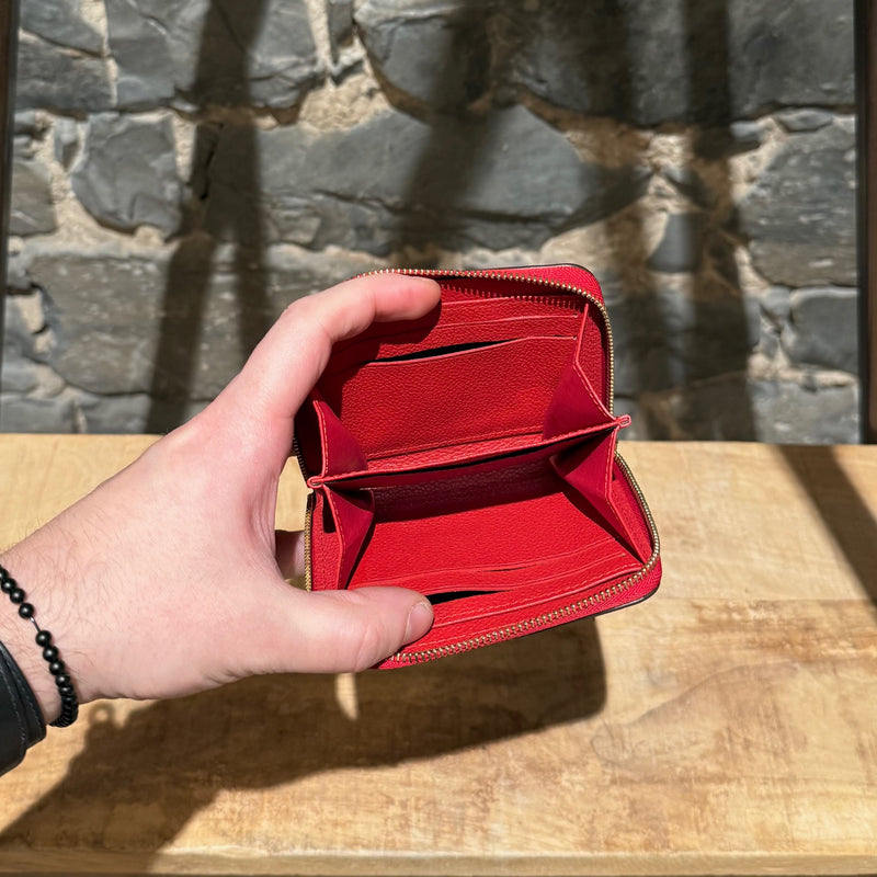 Louis Vuitton 2019 Red Empreinte Leather Zip Around Compact Wallet