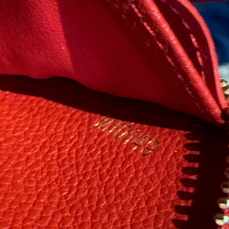Louis Vuitton 2019 Red Empreinte Leather Zip Around Compact Wallet