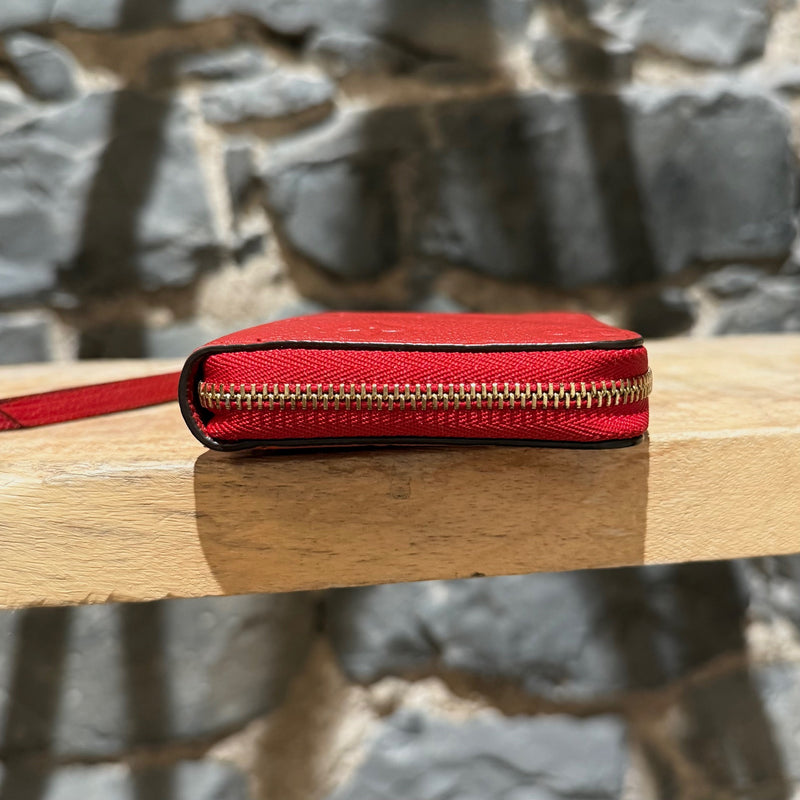 Louis Vuitton 2019 Red Empreinte Leather Zip Around Compact Wallet