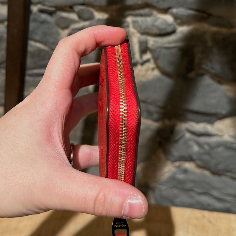 Louis Vuitton 2019 Red Empreinte Leather Zip Around Compact Wallet