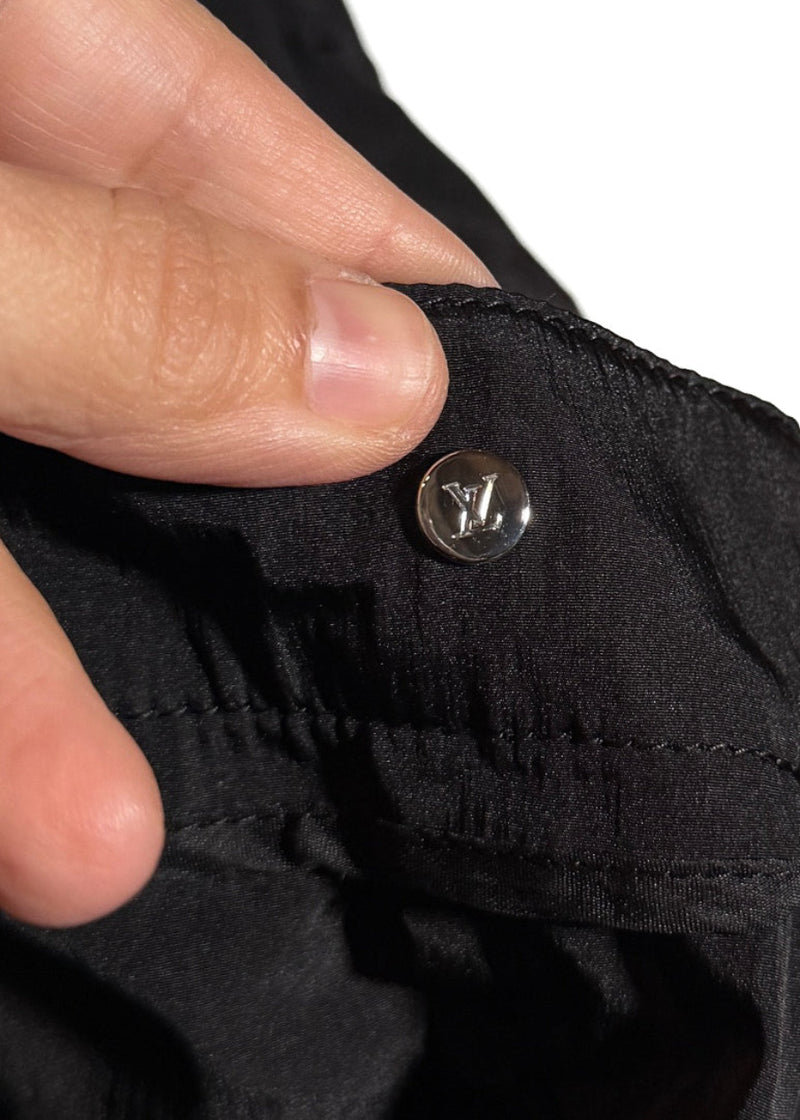 Branded hardware of Louis Vuitton 2020 Black Monogram Pocket Cargo Track Pants
