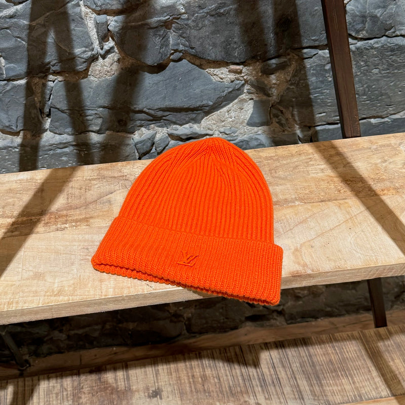 Tuque Louis Vuitton 2021 Ahead orange en cachemire