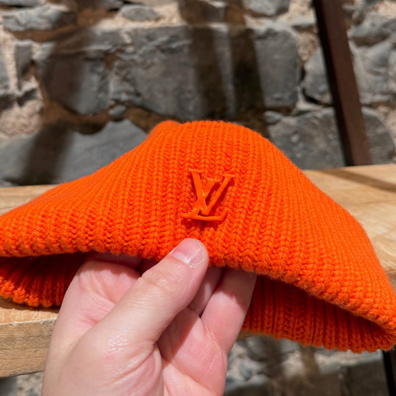 Tuque Louis Vuitton 2021 Ahead orange en cachemire