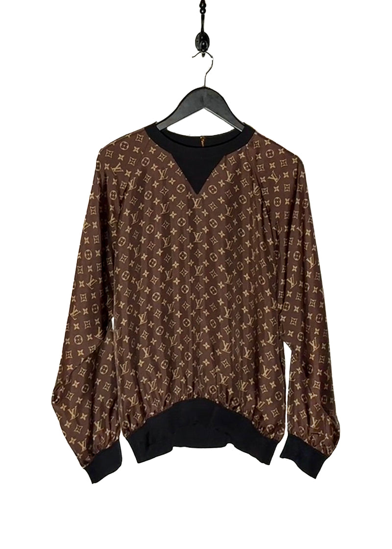 Main photo of Louis Vuitton 2021 Brown Monogram Silk Sporty Sweater