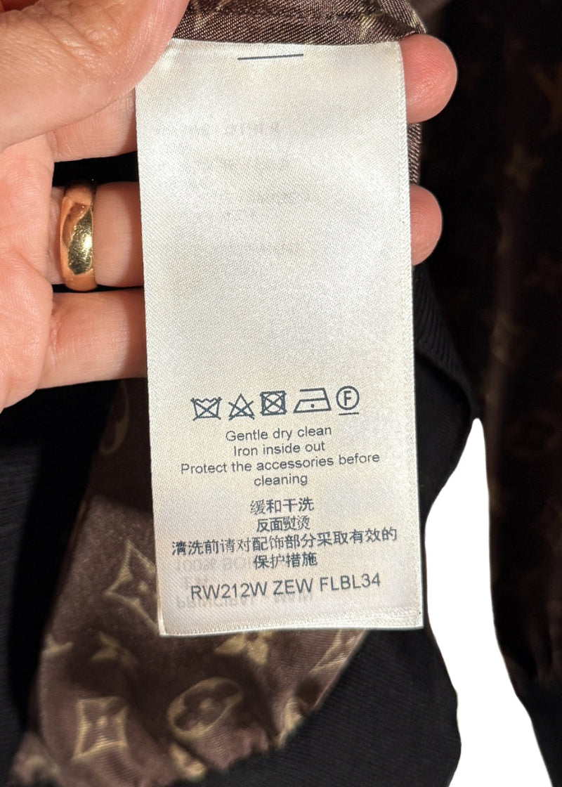 Labels of Louis Vuitton 2021 Brown Monogram Silk Sporty Sweater