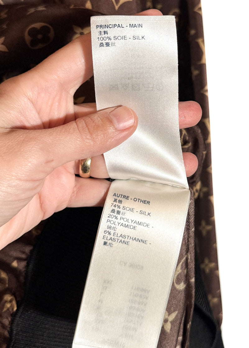 Labels of Louis Vuitton 2021 Brown Monogram Silk Sporty Sweater