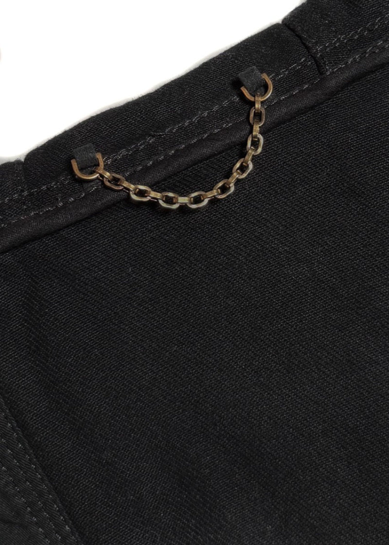 Chain detail of Louis Vuitton 2022 Black Denim Monogram Hooded Workwear Jacket