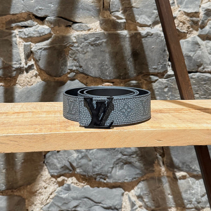 Main photo of Louis Vuitton 2022 Grey Taurillon Monogram Flower LV Shape Reversible Belt