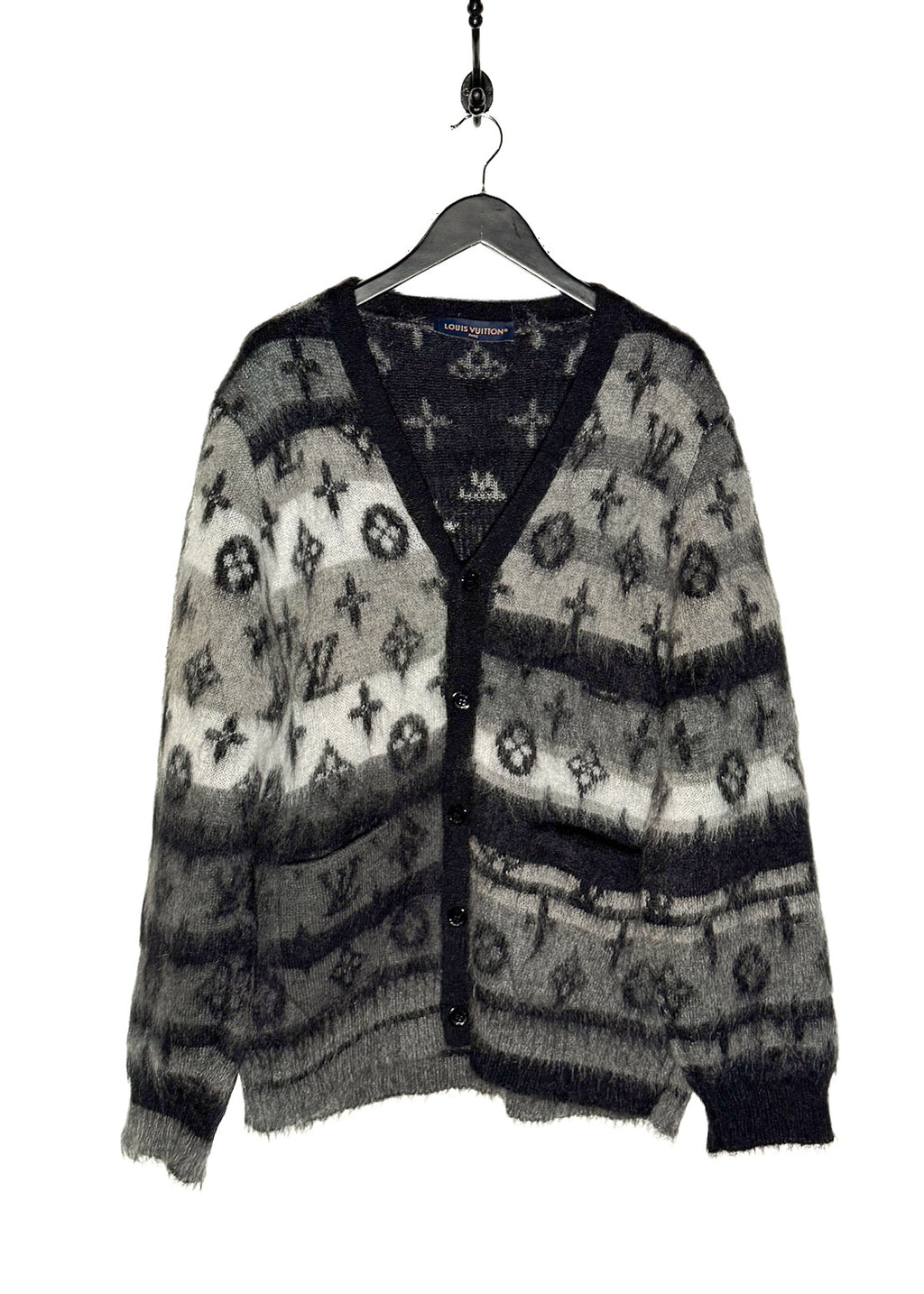 Main photo of Louis Vuitton 2024 Grey LV Monogram Mohair Cardigan