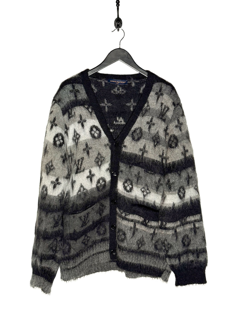 Main photo of Louis Vuitton 2024 Grey LV Monogram Mohair Cardigan