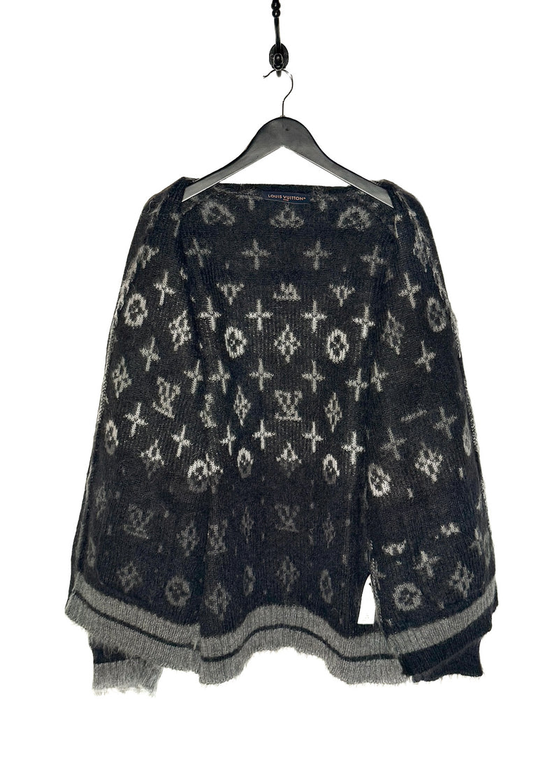 Interior of Louis Vuitton 2024 Grey LV Monogram Mohair Cardigan