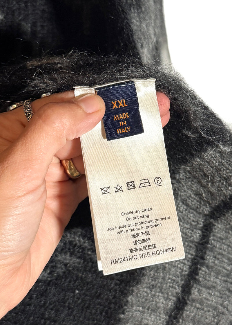Labels of Louis Vuitton 2024 Grey LV Monogram Mohair Cardigan