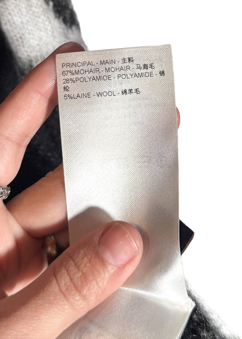 Labels of Louis Vuitton 2024 Grey LV Monogram Mohair Cardigan