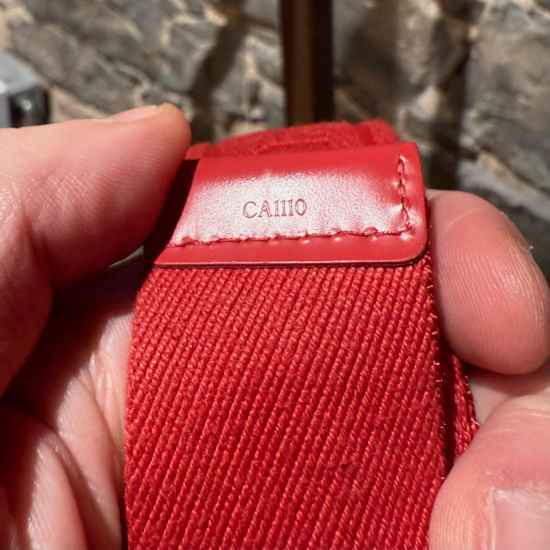 Louis Vuitton Bengal Inventeur Red Nylon Logo Belt