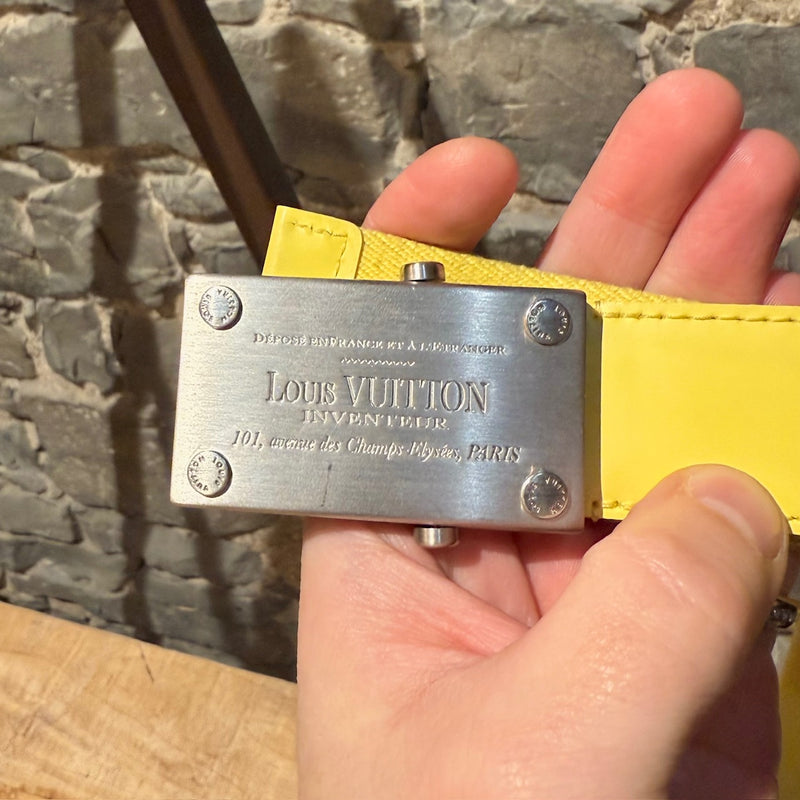 Louis Vuitton Bengal Inventeur Yellow Nylon Logo Belt