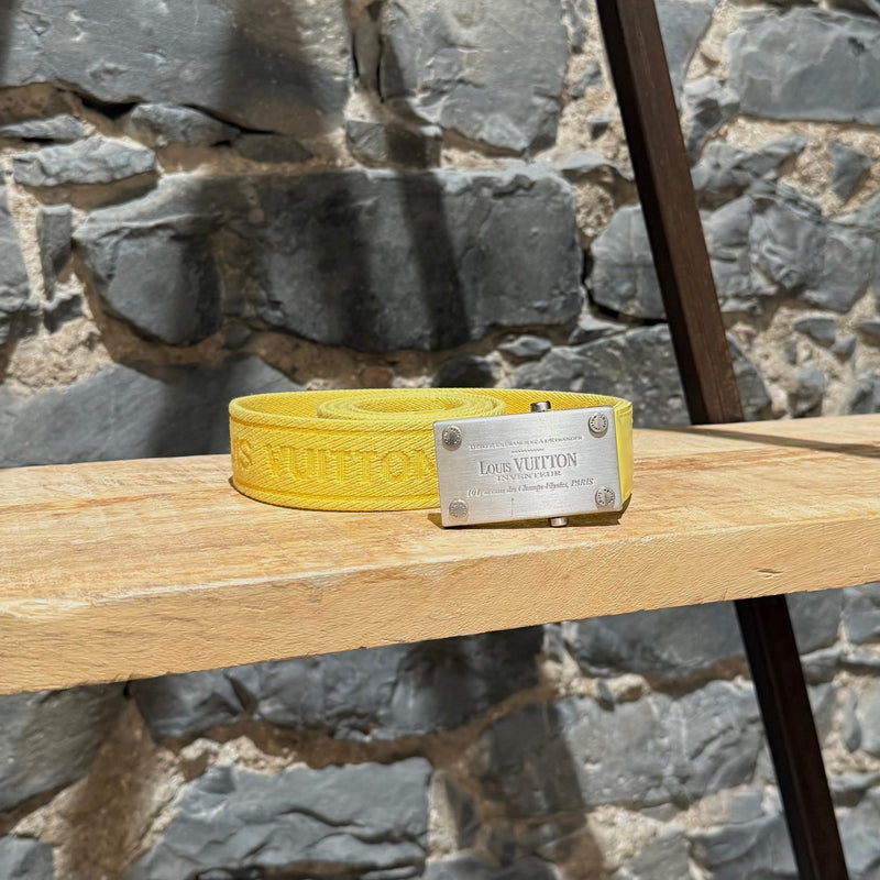 Louis Vuitton Bengal Inventeur Yellow Nylon Logo Belt