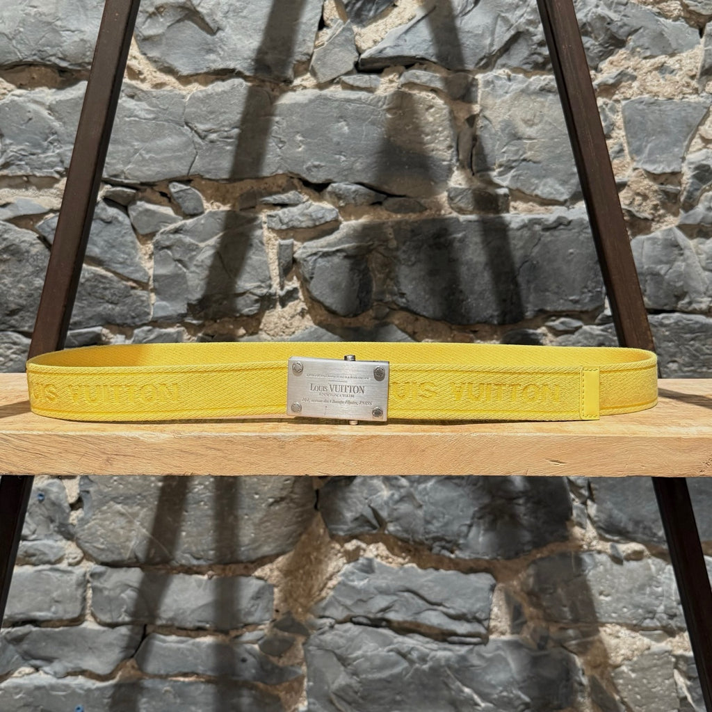 Louis Vuitton Bengal Inventeur Yellow Nylon Logo Belt