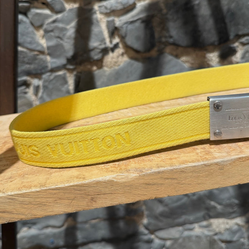 Louis Vuitton Bengal Inventeur Yellow Nylon Logo Belt