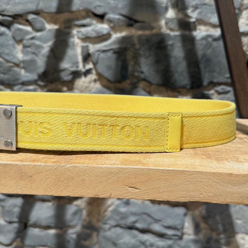 Louis Vuitton Bengal Inventeur Yellow Nylon Logo Belt