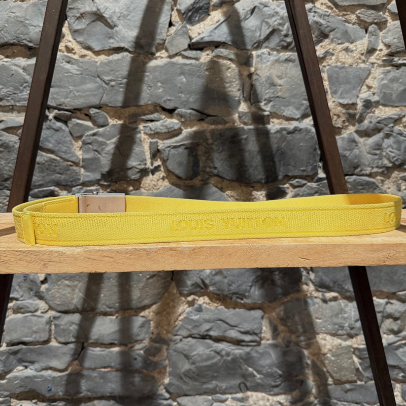 Louis Vuitton Bengal Inventeur Yellow Nylon Logo Belt