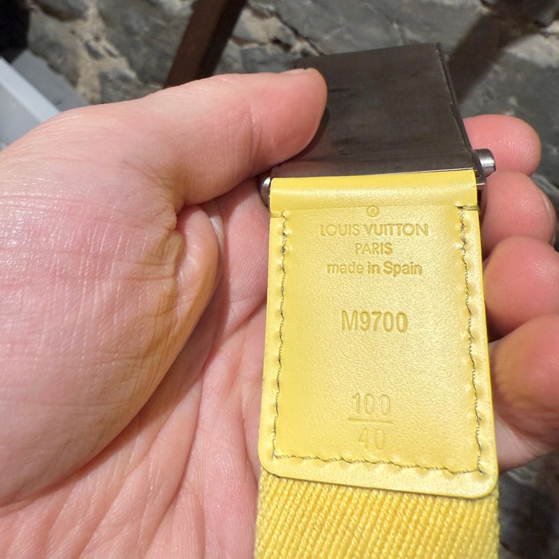 Louis Vuitton Bengal Inventeur Yellow Nylon Logo Belt