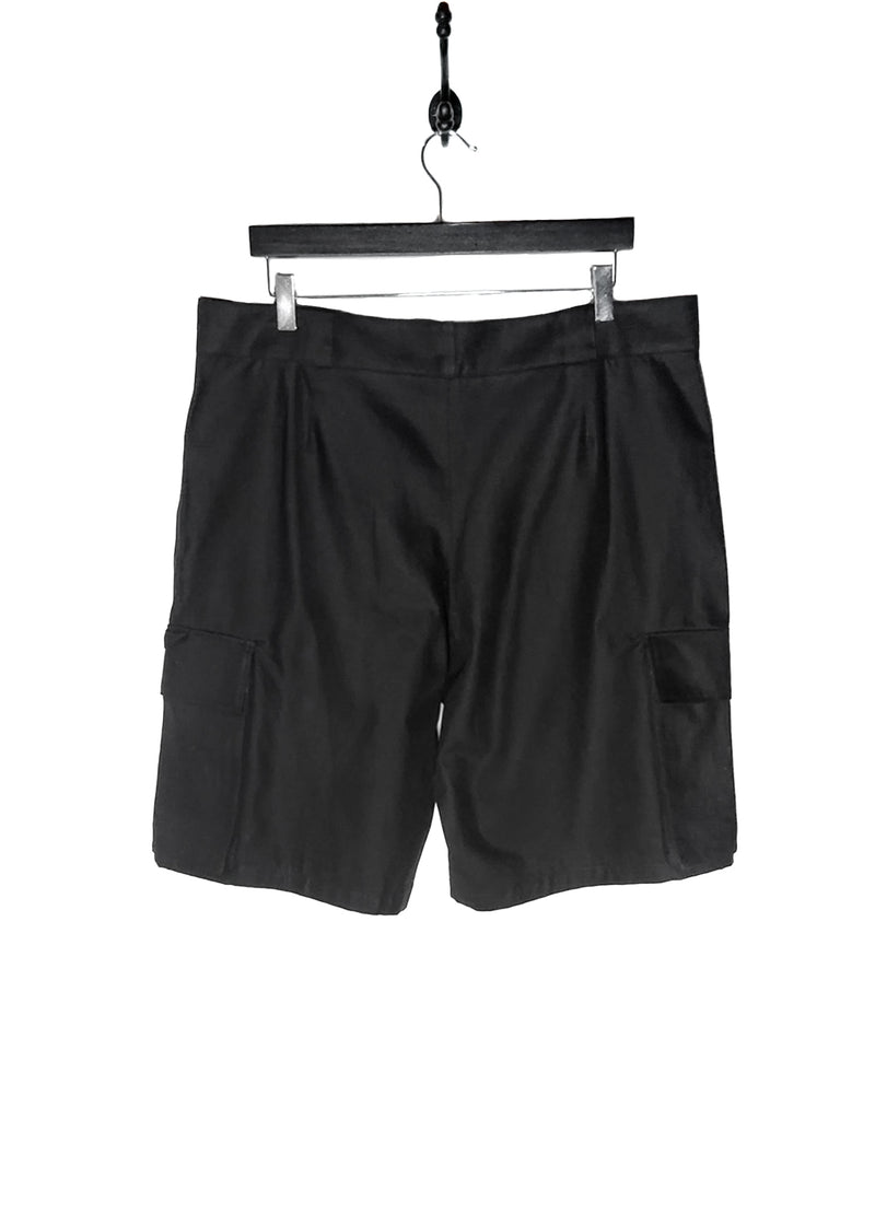 Back of Louis Vuitton Black LVSE Cotton Linen Soft Cargo Bermuda Shorts