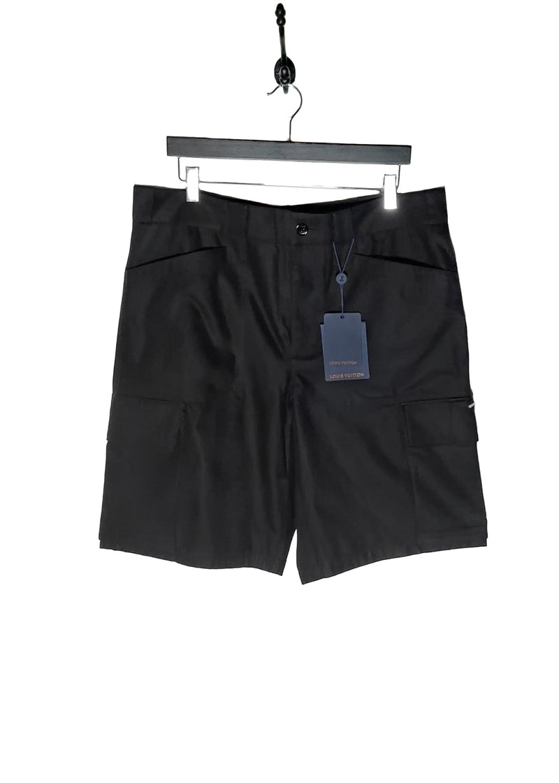 Main photo of Louis Vuitton Black LVSE Cotton Linen Soft Cargo Bermuda Shorts