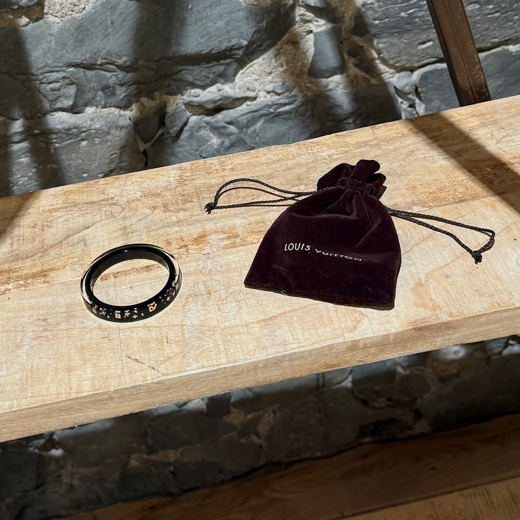 Louis Vuitton Black Inclusion Art Deco Bangle Bracelet