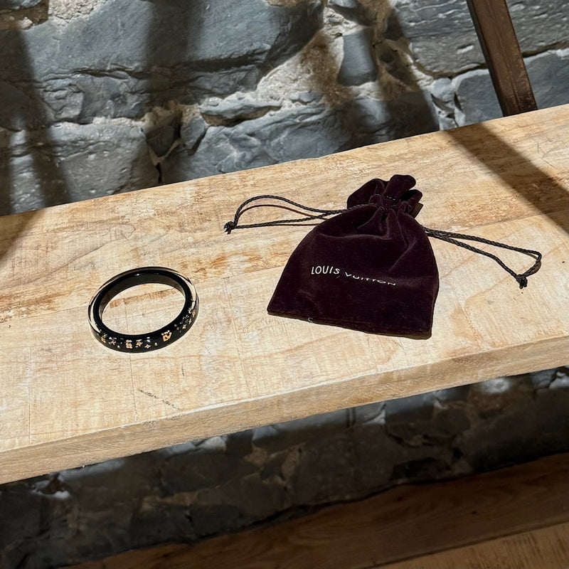 Louis Vuitton Black Inclusion Art Deco Bangle Bracelet