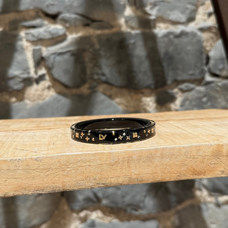 Louis Vuitton Black Inclusion Art Deco Bangle Bracelet