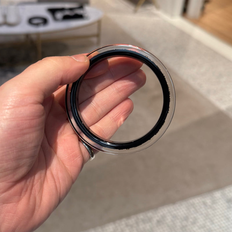 Louis Vuitton Black Inclusion Art Deco Bangle Bracelet