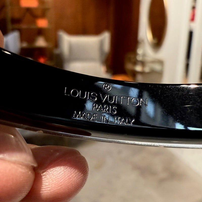 Louis Vuitton Black Inclusion Art Deco Bangle Bracelet