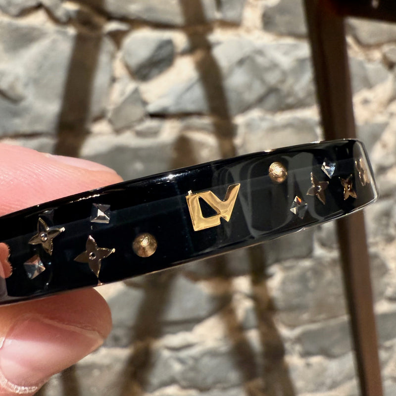 Louis Vuitton Black Inclusion Art Deco Bangle Bracelet