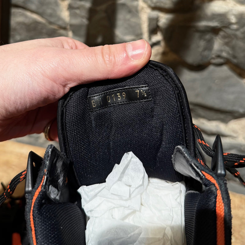 Louis Vuitton Black Neon Orange Suede Hiking Boots