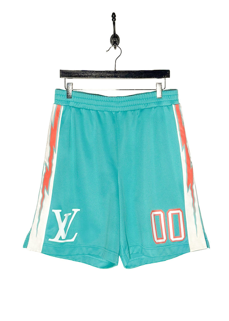 Louis Vuitton Turquoise Blue Amen Break Basketball Mesh Shorts