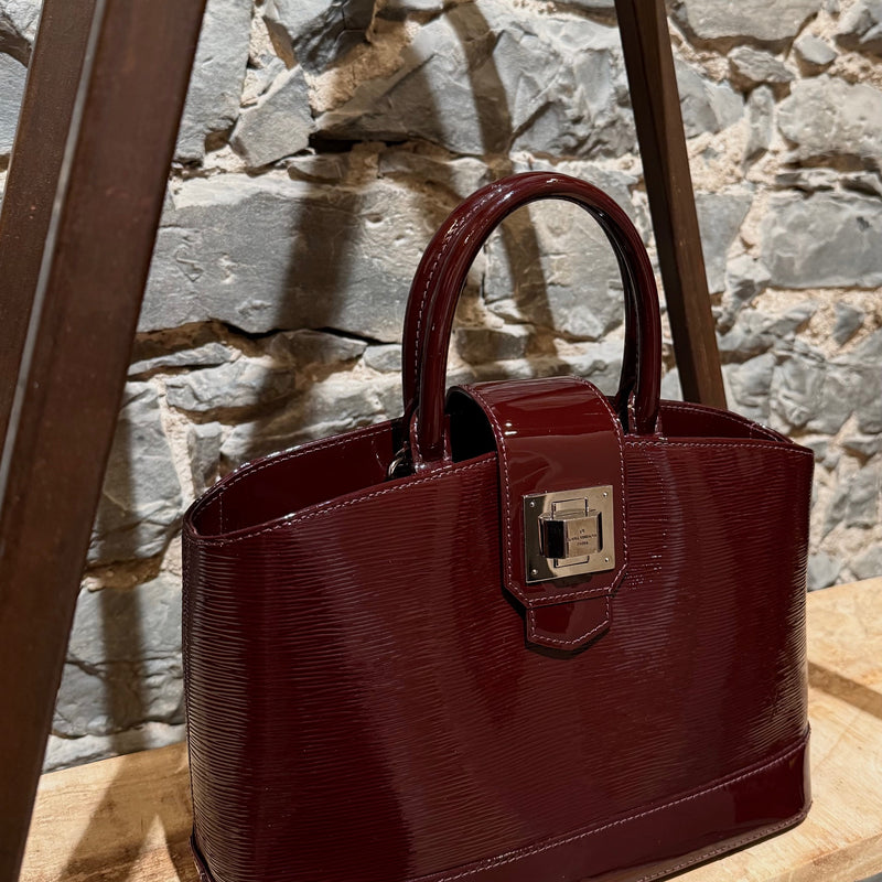 Sac à main Louis Vuitton Mirabeau PM bordeaux en cuir Épi Électrique